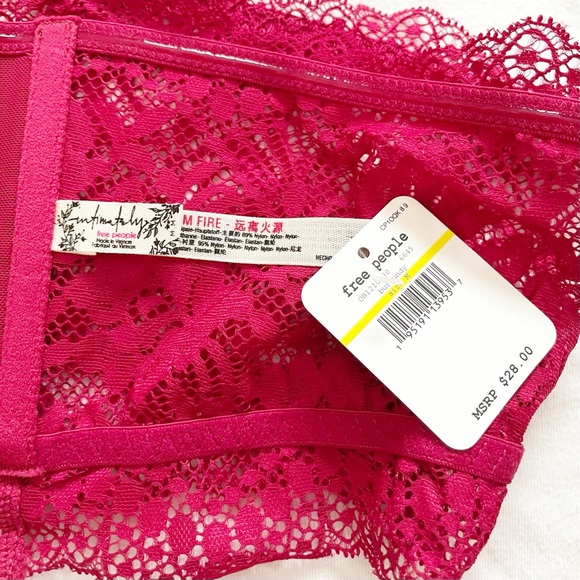 Free People Lacey Looks Bandeau Burgundy Medium - Picture 6 of 6